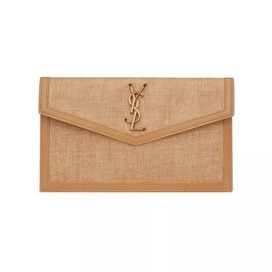 YSL natural hay envelope pouch
